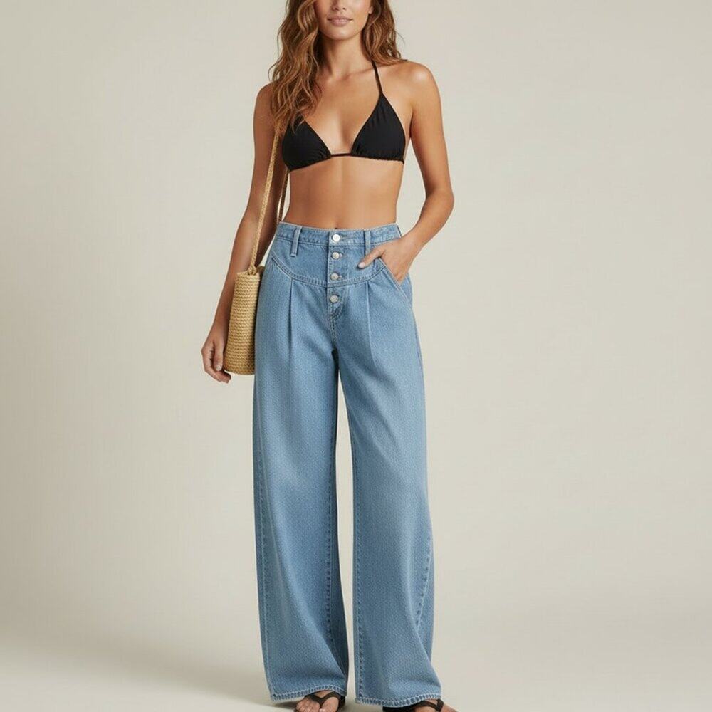 Madewell Super Wide-Leg Jeans Lockland Wash Size 27 - Picture 11 of 12